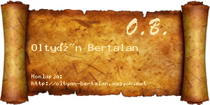 Oltyán Bertalan névjegykártya