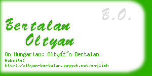 bertalan oltyan business card